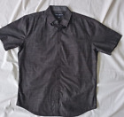Beverly Hills Polo Club Mens L Button Shirt Black Short Sleeve Cotton Blend