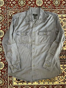 Vintage Covington Mens Shirt Size M Grey Long Sleeve Button Up - Picture 1 of 8