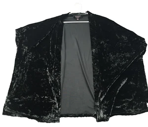 Victoria's Secret Womens Velvet Cardigan Size XS Black Open Front Short Sleeve - Picture 1 of 10