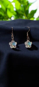 Hochwertige Swarovski Ohrringe Geburtsstein Herz Kristall Aurora minimalistisch - Bild 1 von 3