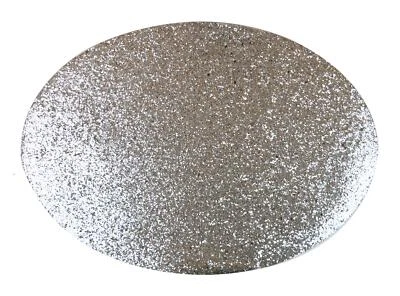 12 Placemats Set Christmas Silver Glitter Oval Festive Xmas Table Home Decor - Image 1 of 3