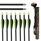 12Pcs 32'' Fiberglass Arrows Archery Practice & Arrow Quivers For Hunting Bow