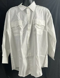 Martin's Men's Long Sleeve Collared Button Down Solid White Shirt Size 18X2-3 - Picture 1 of 11