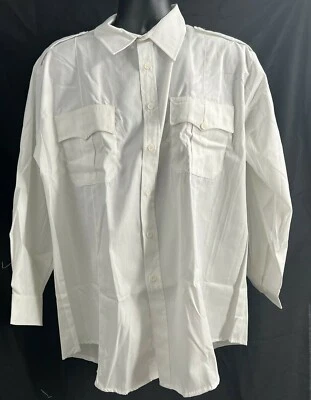 Martin's Men's Long Sleeve Collared Button Down Solid White Shirt Size 18X2-3 - Image 1 of 4