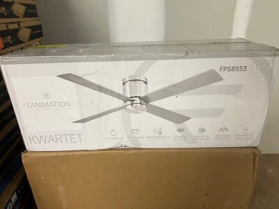 FANIMATION Kwartet 52 in. Indoor/Outdoor Matte White Ceiling Fan w/ Light Kit N - Image 1 of 4