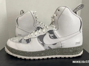 NIKE AIR FORCE 1 HIGH DUCKBOOT BY YOU ID WHITE GREY SNOW CAMO SZ 11.5 (51 - Picture 1 of 7