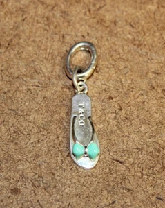 Tiffany & Co. Sterling Silver Blue Enamel Flip Flop Charm w/ Clasp [055WEI] - Picture 1 of 4