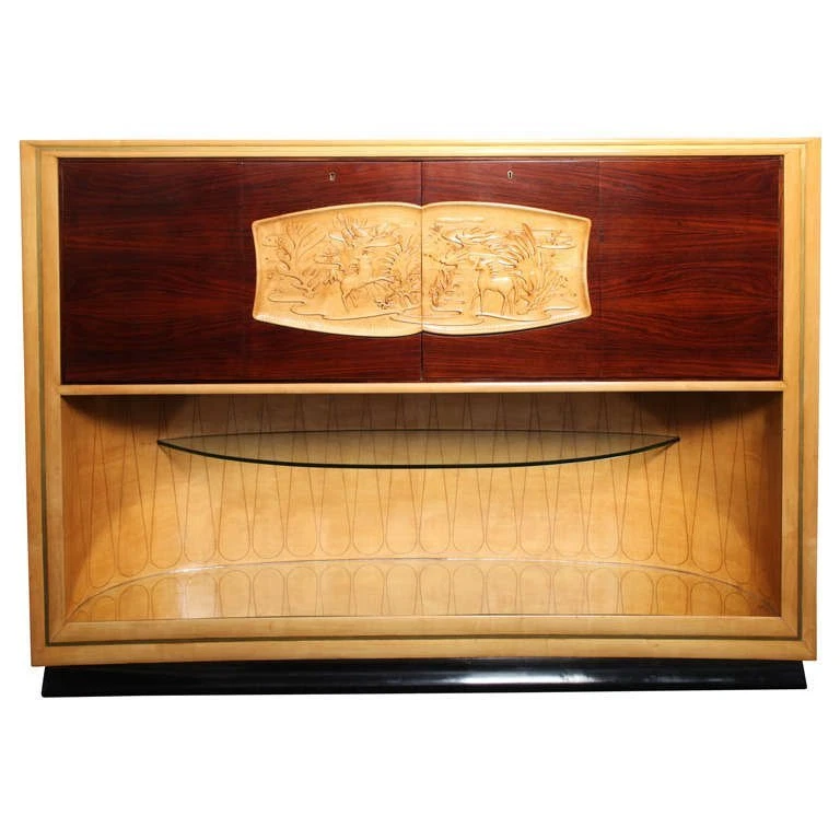 Art Deco Liquor Cabinet Credenza by Dassi et Figli, Italy, 1940's - Image 1 of 4