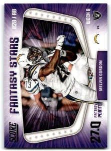 2018 SCORE FANTASY STARS MELVIN GORDON LOS ANGELES CHARGERS #9 - Picture 1 of 2