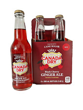 4 Bottles of Canada Dry Black Cherry Ginger Ale Soft Drink, 355ml Each Bottle
