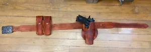Handmade Leather 1911 Holsters & mag pouches belt complete rig - Picture 1 of 8