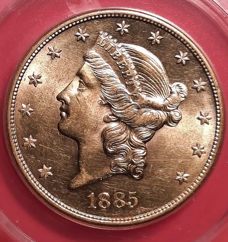 1885 S GOLD $20 LIBERTY HEAD •ANACS AU58 Details• SEMI-KEY SAN FRAN MINT! Cover