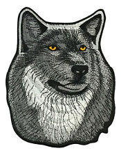 Large Tribal Wolf Head Embroidered Patch Design Art Iron On Embroidery 9.5 Inch