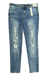 NEW KIDS CALVIN KLEIN JEANS ULTIMATE SKINNY RIPPED STRETCH JEANS 7 - Picture 1 of 5