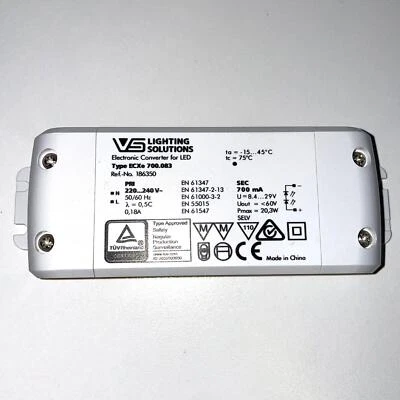 Vossloh Schwabe 20W ECXE 700.083 700mA constant current led drivers