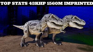ARK Survival Ascended PvE PC/XBOX/PS Top Stats Albino Rex 43kHp 1560m Imprinted - Picture 1 of 10