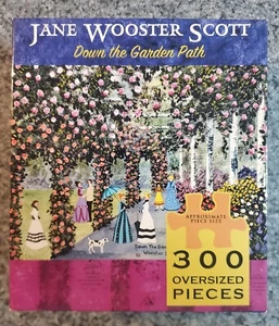 HTF Jane Wooster Scott DOWN THE GARDEN PATH 300 piece puzzle COMPLETE - Picture 1 of 6