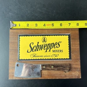 Schweppes Mixers Cutting Board Cheese Board With Knife Advertising - Picture 1 of 6