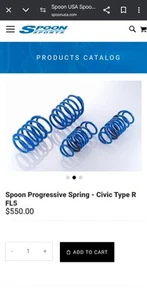 FL5 Type R Spoon Progressive Lowering Springs - Picture 1 of 13