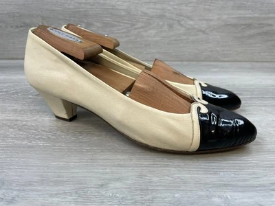 Bally Melissa Women's 7.5 Beige Pump Leather Heel Cap Toe Nappa Flex Slip-On - Image 1 of 4