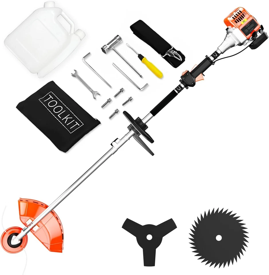 36cc Gas String Trimmer 2-Stroke 3 in 1 Brush Cutter Weed Eater Wacker Trimmer