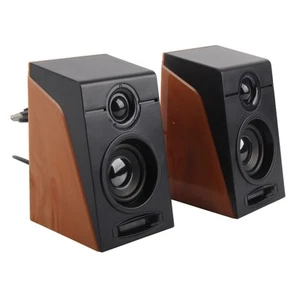 PC Speakers HiFi Deep Bass Adjustable Volume Plug And Play Desktop Speakers F FY - Afbeelding 1 van 24