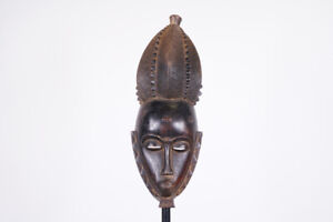 Beau masque portrait Baule 18" - Côte d'Ivoire - Art tribal africain