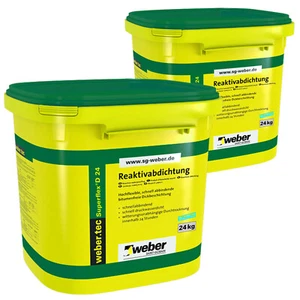 2 x weber.tec Superflex D24 Reaktivabdichtung Bitumen Dickbeschichtung á 24 kg - Afbeelding 1 van 3