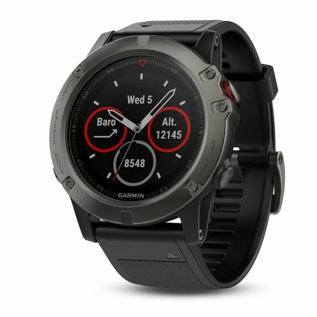 Garmin Fenix 5x 51mm Slate Gray Sapphire with Black Band GPS Watch - (010-01733-00)