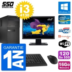 PC tour DELL XE2 MT Pantalla 22" Intel i3-4130 RAM 16Go GB 120Go Windows 10 Wifi - Imagen 1 de 9