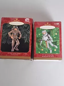 Hallmark Keepsake G.I. Joe 1999 4" Action Soldier & 2000 5" Astronaut Ornaments - Picture 1 of 7