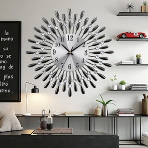 Wanduhr Dekorative Uhr Leise Wanduhr Strass Analoguhr Küchenuhr Zimmer 15 Zoll - Bild 1 von 8
