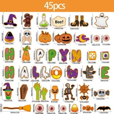 45 шт. маленькие наклейки на окно для вечеринки на Хэллоуин милые доски декоративные принадлежности - Изображение 1 из 4