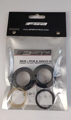 FSA Bottom Bracket Adapters for FSA MegaExo crank to BB386EVO 200-3208 EE096 NEW - Image 1 of 2
