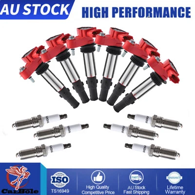 6* Ignition Coils & Spark Plug For Holden Adventra Calais Berlina One Tonner VZ - image 1 of 4