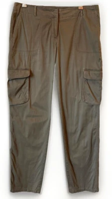 Pantalones cargo J Jill para mujer 8 bolsillos verde oliva algodón informales cómodos elásticos Foto 1 de 4