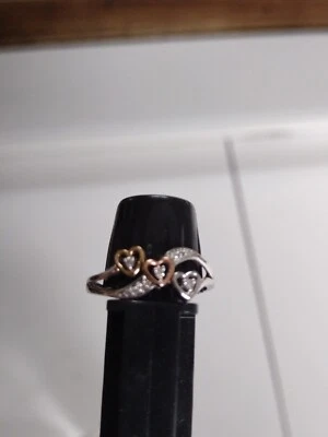 10k White Gold Heart Diamond Ring  - Image 1 of 3