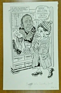 Raro Arte Publicado Original OJ Simpson Jim Plunkett por Eddie Germano 12x18.75 - Imagen 1 de 3
