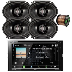 JVC KW-V960BW Bluetooth USB Radio Car Receiver, 4x 6x8" 250W Car Speakers, Wire - Picture 1 of 5