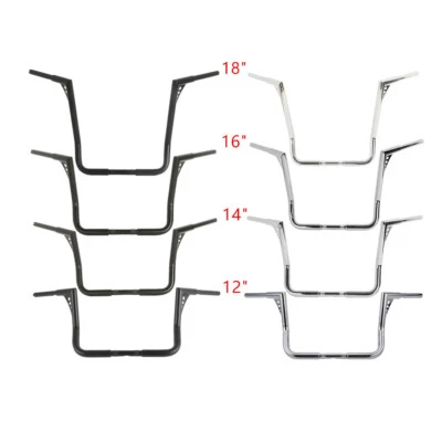 12/14/16/18" Rise Handlebar Fit For Harley Electra Glide 1982-2024 Black/Chrome - Image 1 of 4