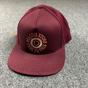 Volcom Stone Cap Mens OSFA Snapback Burgundy Hat Logo Cotton Blend