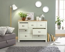 CASSETTIERA Crema 7 cassetti rovere Merchant CREDENZA DUE TONI MOBILI IN LEGNO