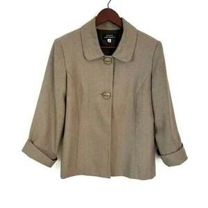 Giorgio Sant Angelo Women's Size 12 Blazer Jacket Taupe Business - Picture 1 of 5