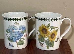 2 Portmeirion Botanic Garden Hydrangea Mugs by Susan Williams-Ellis - Picture 1 of 15