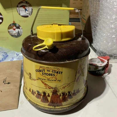 Rare Vtg Coast To Coast Stores Insulated Water Cooler Beverage Fiberglas Jug - Image 1 of 4