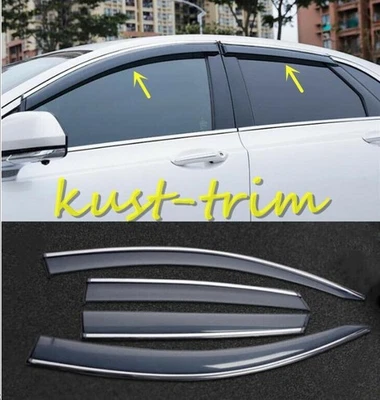 Car Window Visor Vent Shades Sun Rain Guard 4PCS Fit for 2016-2019 Lincoln MKZ - Image 1 of 4