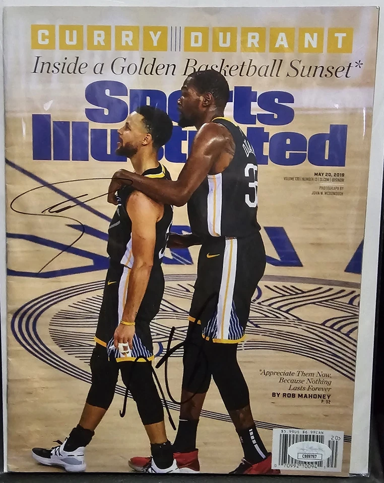 Stephen Curry & Kevin Durant Signed Sports Illustrated SI Magazine JSA - Image 1 of 1