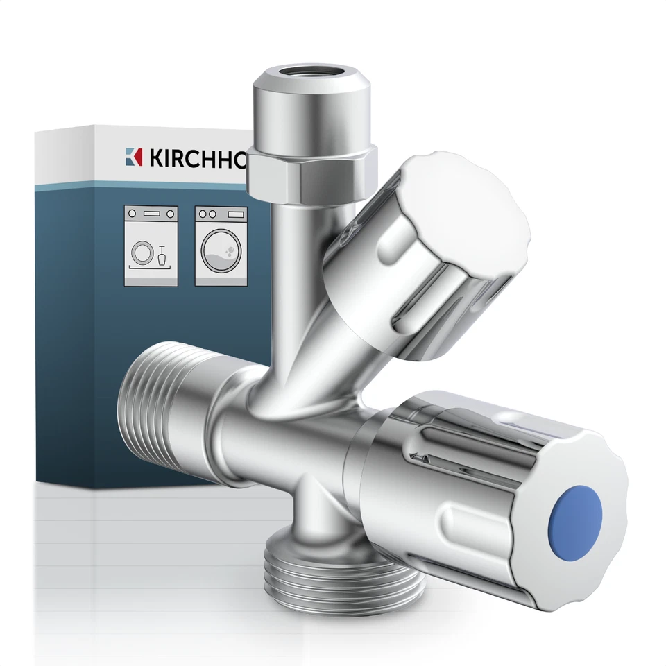 KIRCHHOFF Geräte Eckventil | Anschluss Spülmaschine Waschmaschine | Absperrhahn - Bild 1 von 1