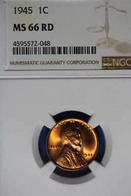 1945 NGC 1C MS66RD 1C LINCOLN WHEAT CENT #B50038 - Image 1 of 2
