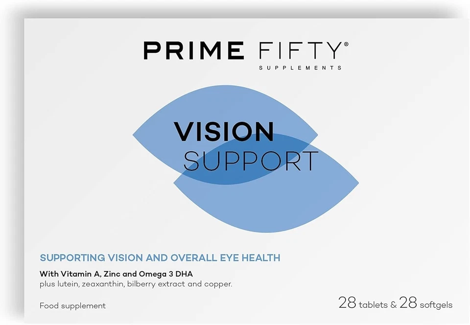 Vision Support Eye Vitamins Supplement Omega 3 Over 50s Health Prime Fifty